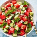 Watermelon Salad with Feta, Cucumber, and Fresh Herbs Recipe