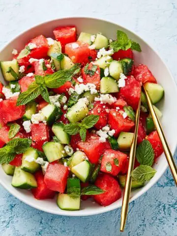 Watermelon Salad with Feta, Cucumber, and Fresh Herbs Recipe