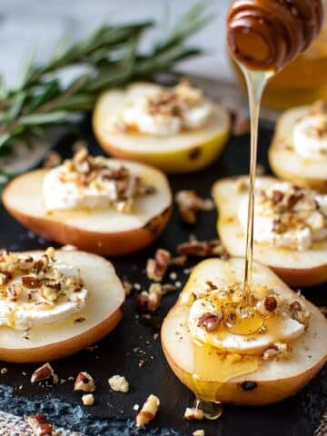 Baked Pears with Goat Cheese, Honey & Pecans Recipe