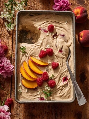 Peach Sheet Cake with Brown Butter Frosting Recipe