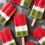 Watermelon Kiwi Chocolate Chip Popsicles with Coconut Milk Layer Recipe