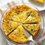 Cottage Cheese Crustless Broccoli and Cheddar Quiche Recipe