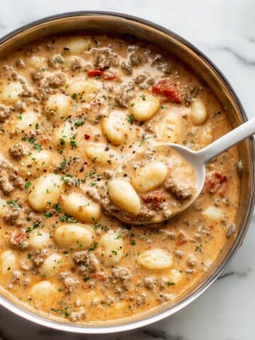 Ground Beef Gnocchi in Creamy Tomato Sauce Recipe