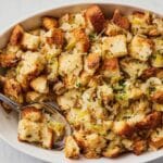 Classic Sourdough Stuffing with Leeks and Fresh Herbs Recipe