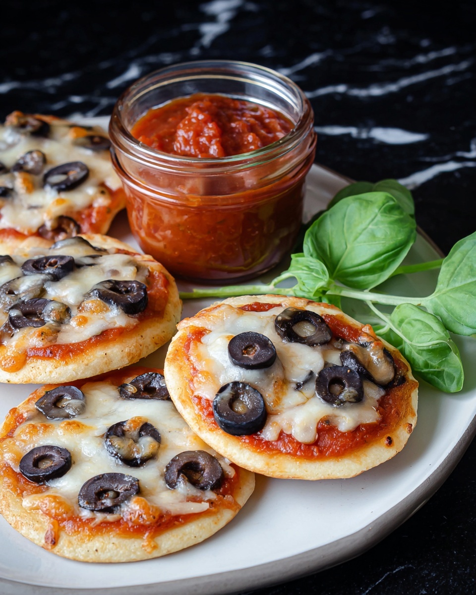 Two small round pizzas sit on a surface with a white marbled texture. Each pizza has three layers: a golden brown crust at the bottom, a layer of melted white cheese with a slightly browned edge in the middle, and black olives on top. The olives are cut and arranged in a way that one pizza shows a spider shape, with one whole olive as the body in the center and sliced pieces as legs sticking out. The lighting highlights the smooth, shiny texture of the olives and the melted cheese's slight stretchiness. Photo taken with an iphone --ar 4:5 --v 7