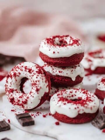 Red Velvet Donuts with Cream Cheese Glaze Recipe