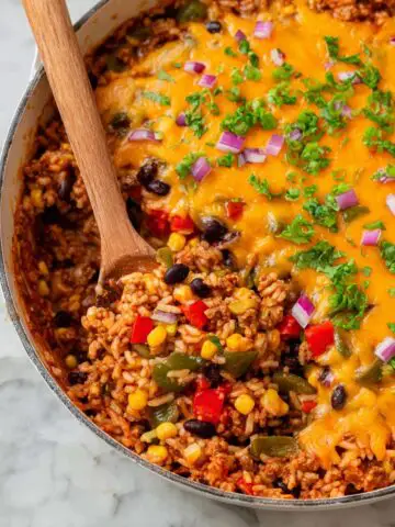 Cheesy Turkey Rice Taco Skillet Recipe