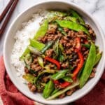 Ground Beef Stir Fry with Snap Peas and Bell Pepper Recipe