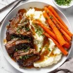 Crock Pot Pot Roast with Carrots, Potatoes, and Herb Gravy Recipe