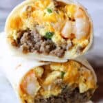 Breakfast Burritos with Tater Tots, Sausage, and Cheddar Recipe