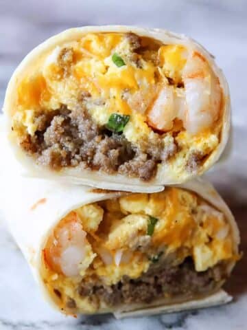 Breakfast Burritos with Tater Tots, Sausage, and Cheddar Recipe