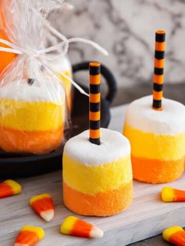 Candy Corn Marshmallow Pops Recipe