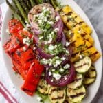 Grilled Vegetables with Tomato Basil Sauce, Feta and Herbs Recipe
