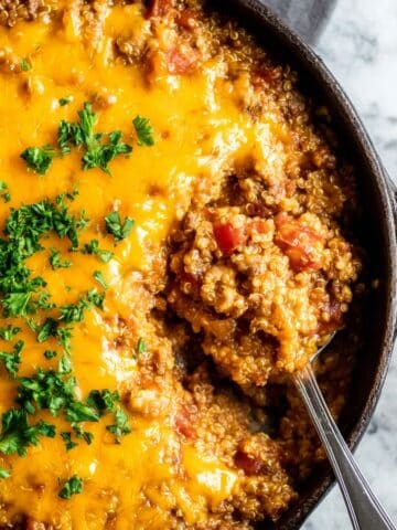 Cheesy Quinoa and Sausage Casserole with Apples and Bell Peppers Recipe