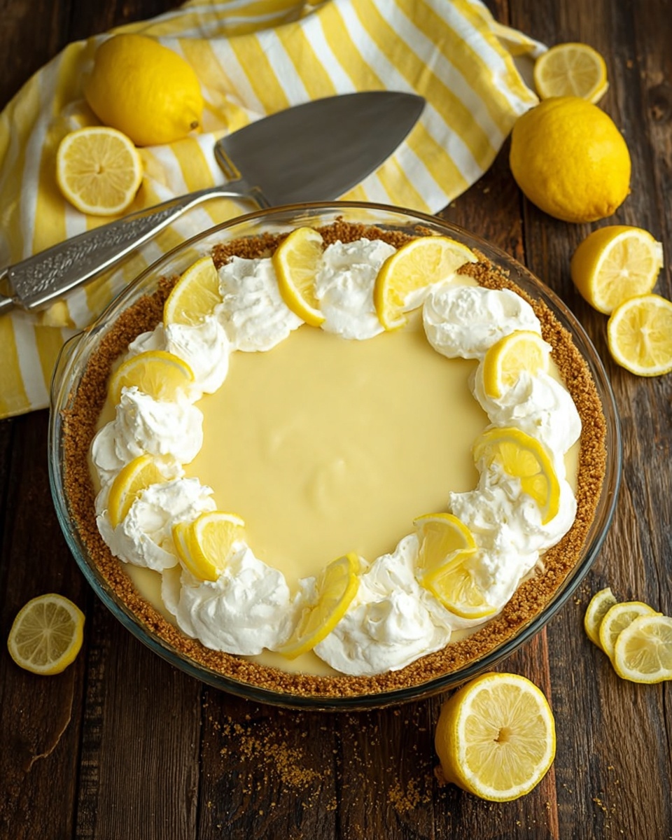 A slice of lemon pie with three clear layers: a thick light brown crumb crust at the bottom, a smooth pale yellow lemon filling in the middle, and a small dollop of white whipped cream on top. Two thin, curved lemon peel slices rest on the whipped cream. The pie slice is held by a woman's hand with a fork, and in the blurred background, you can see the rest of the pie on a white plate on a white marbled surface. photo taken with an iphone --ar 4:5 --v 7