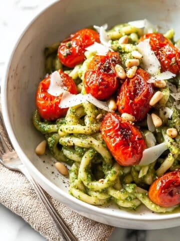 Pasta with Pesto and Blistered Tomatoes Recipe