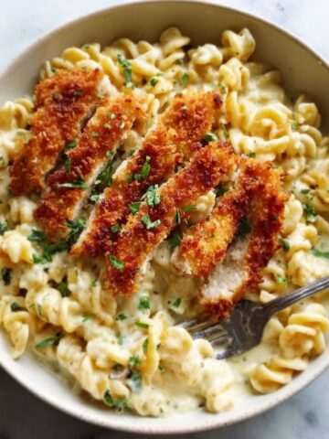 Crispy Parmesan Chicken with Creamy Lemon Pasta Recipe