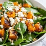 Roasted Pumpkin, Spinach, and Feta Salad with Balsamic Honey Dressing Recipe