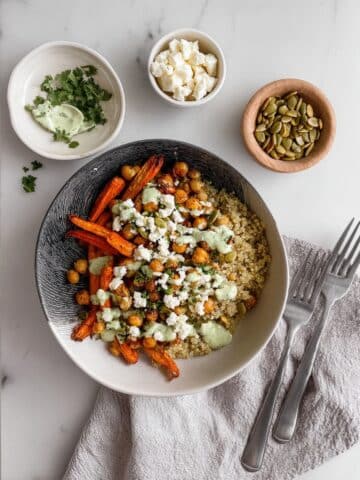 Roasted Carrot and Chickpea Grain Bowls Recipe