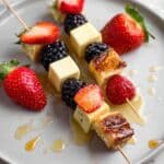 Fruit and Cheese Kabobs with Croissant Croutons Recipe