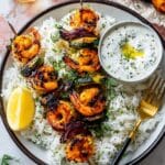 Greek-Marinated Shrimp Skewers with Lemon-Dill Sauce Recipe