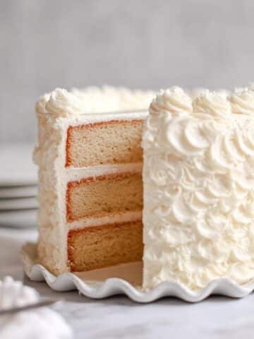 Super Moist Vanilla Cake with Vanilla Buttercream Frosting Recipe