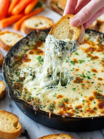 Warm Spinach Dip with Mozzarella and Parmesan Recipe