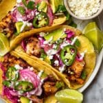 Fish Tacos with Lime Crema and Cabbage Slaw Recipe