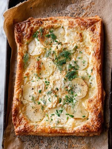New Potato & Cheese Puff Pastry Tart With Summer Herbs Recipe