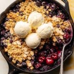 Fresh Cherry Crisp with Almond Oatmeal Crumble Recipe