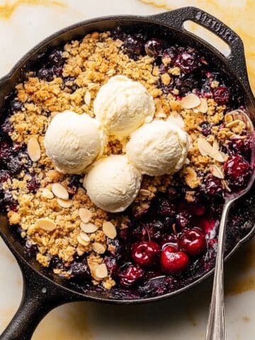 Fresh Cherry Crisp with Almond Oatmeal Crumble Recipe