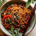20 Minute Korean Beef Sesame Noodles Recipe