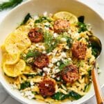 One-Pan Mediterranean Chicken Sausage Zucchini Orzo Recipe
