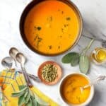 Vegan Butternut Squash Soup with Fresh Sage and Root Ginger Recipe