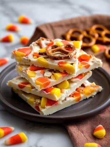 Easy Candy Corn Bark with Pretzels Recipe