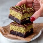 Dubai Chocolate Brownies with Pistachio Filling and Kataifi Pastry Recipe