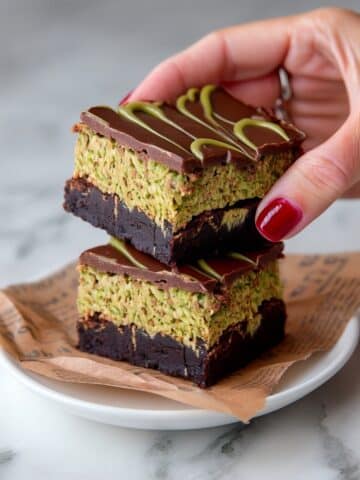 Dubai Chocolate Brownies with Pistachio Filling and Kataifi Pastry Recipe