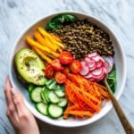 Lentil Bowl with Roasted Cauliflower and Tahini Sauce Recipe