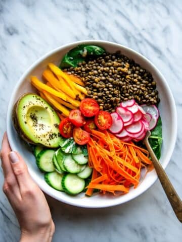 Lentil Bowl with Roasted Cauliflower and Tahini Sauce Recipe