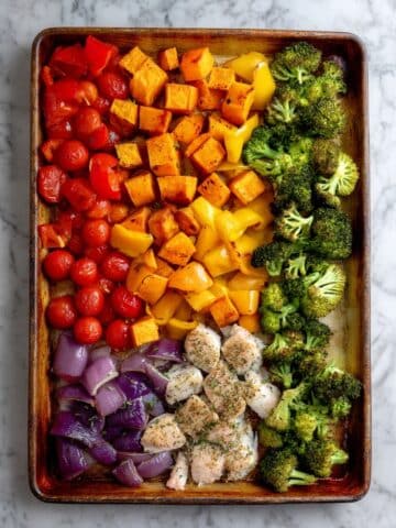 Chicken & Veggies Meal Prep Sheet Pan Bake Recipe