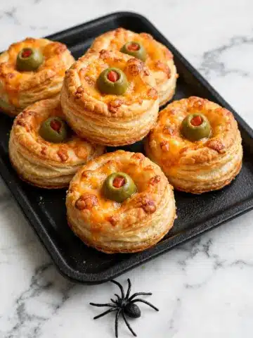 Spooky Eyeball Olive Puffs Recipe 4 Spooky Eyeball Olive Puffs Recipe