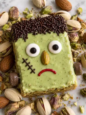 Frankenstein Pistachio Blondies Recipe