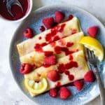 Lemon Crepes with Raspberry Sauce Recipe