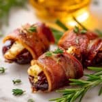 Bacon Wrapped Dates with Pistachios and Maple Syrup Recipe