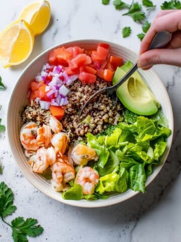 Lemon-Chili Shrimp Avocado Quinoa Bowls Recipe