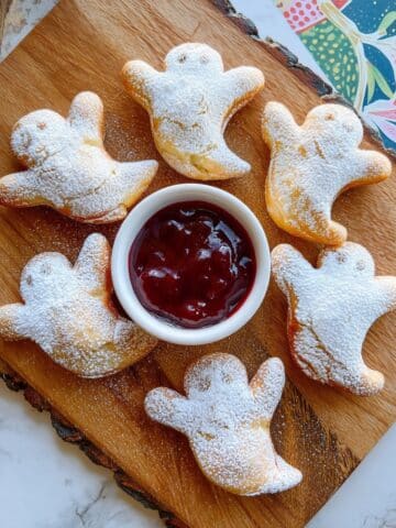 No Yeast Ghost Beignets with Chocolate Dipping Sauce Recipe