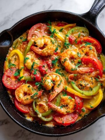 Garlic Shrimp Stir-Fry with Peppers & Onions Recipe