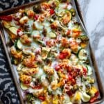 Cheesy Chicken Veggie Sheet Pan Dinner Recipe