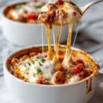 Lasagna Soup Recipe with Ground Beef, Ricotta, and Melted Mozzarella Recipe