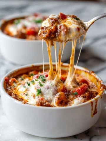 Lasagna Soup Recipe with Ground Beef, Ricotta, and Melted Mozzarella Recipe